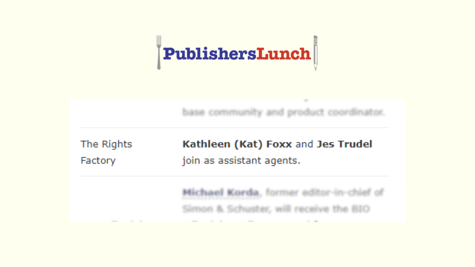 Kathleen Foxx – Literary Agent at The Rights Factory