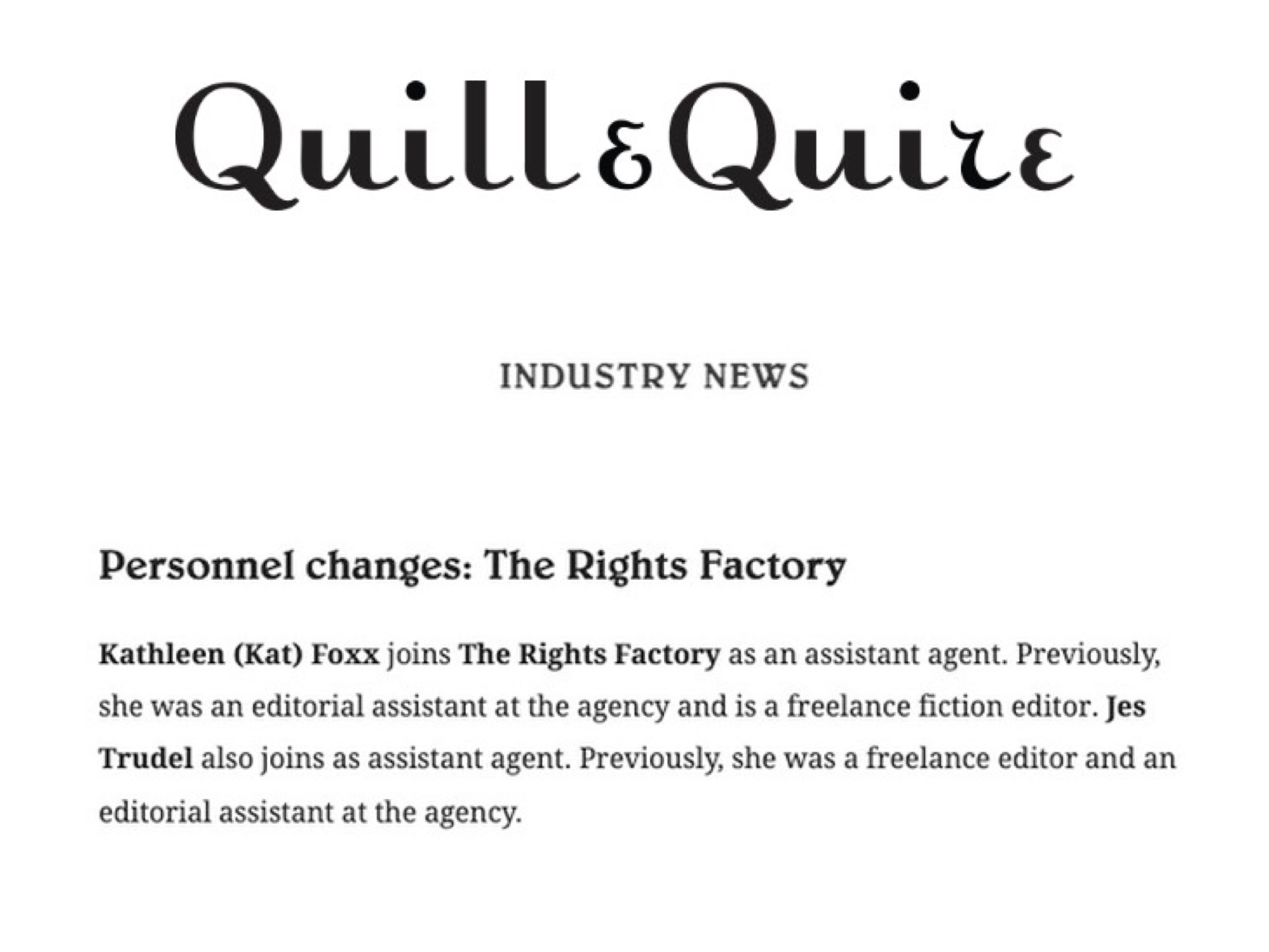 Kathleen Foxx – Literary Agent at The Rights Factory